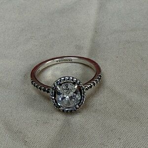 Pandora Silver and White Sparkling Ring